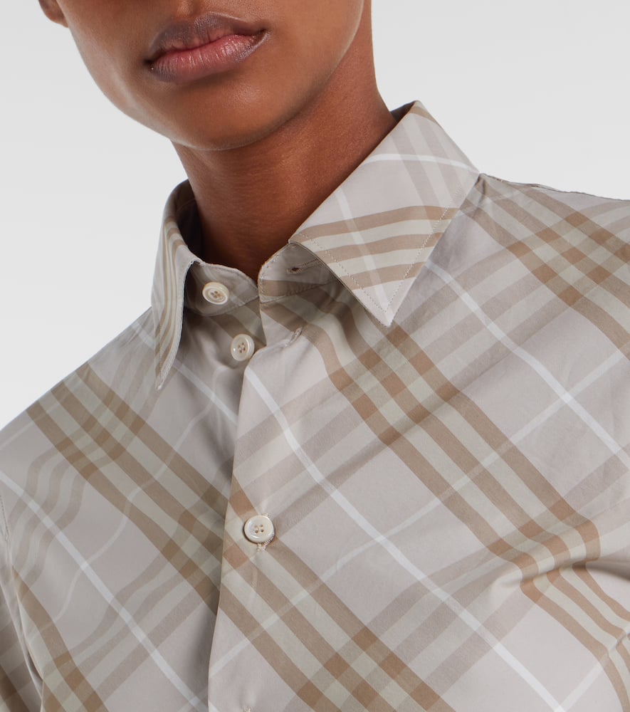 Burberry Check Cotton Poplin Shirt In Neutral