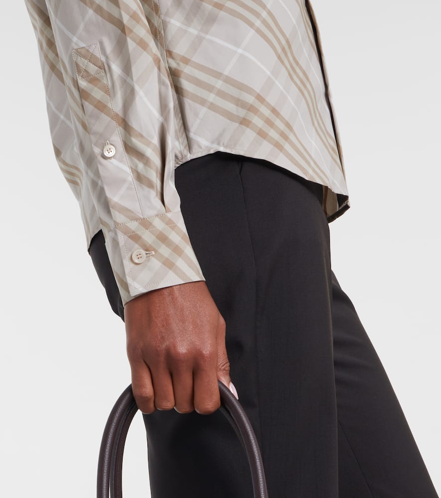 Burberry Check Cotton Poplin Shirt In Neutral