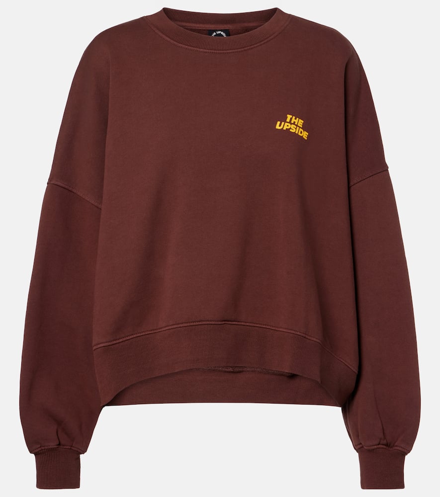 The Upside Paloma Crew Cotton Sweatshirt In Brown