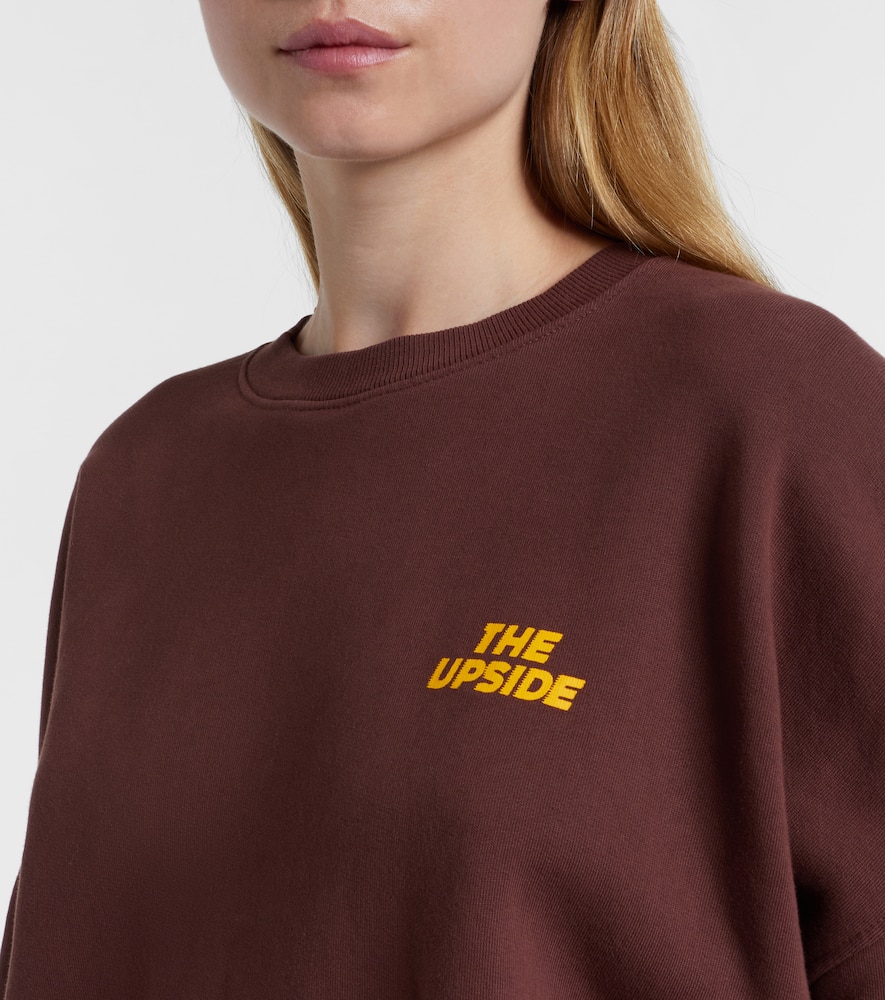 The Upside Paloma Crew Cotton Sweatshirt In Brown