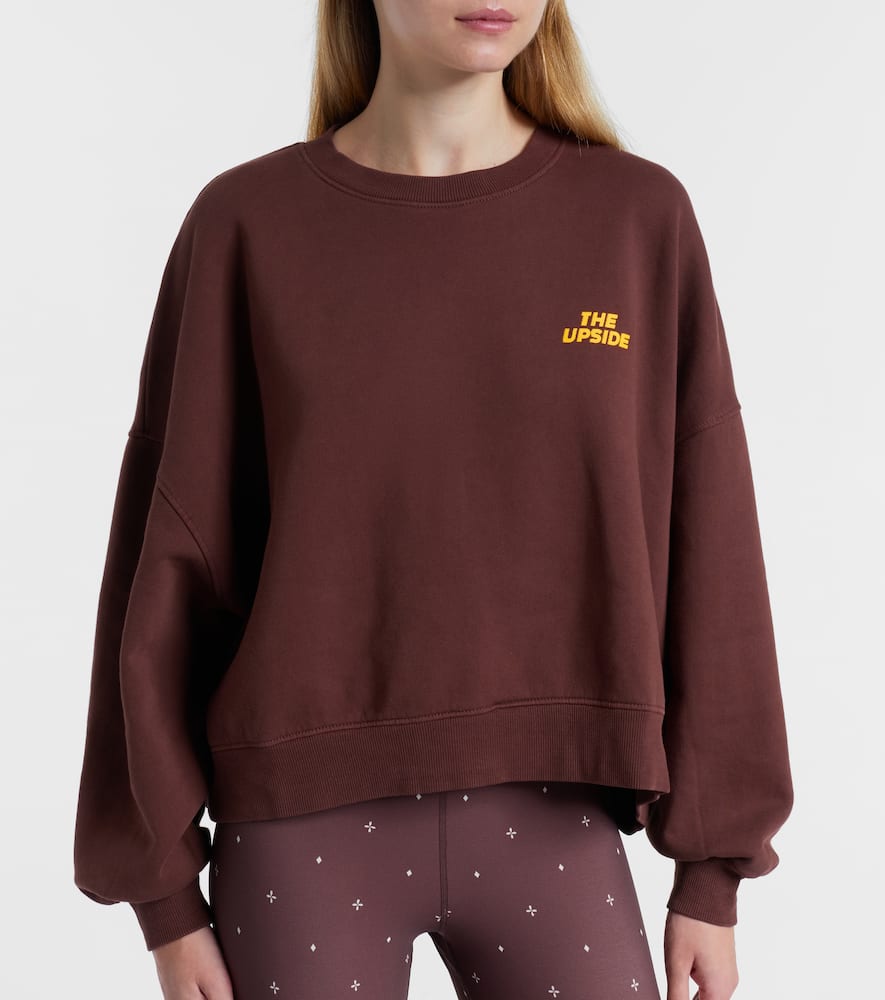 The Upside Paloma Crew Cotton Sweatshirt In Brown