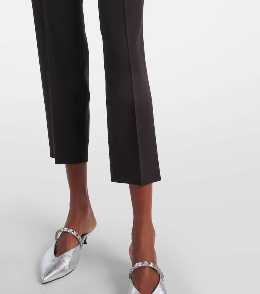 Alexander Mcqueen Mid-rise Wool Canvas Crêpe Straight Pants In Brown