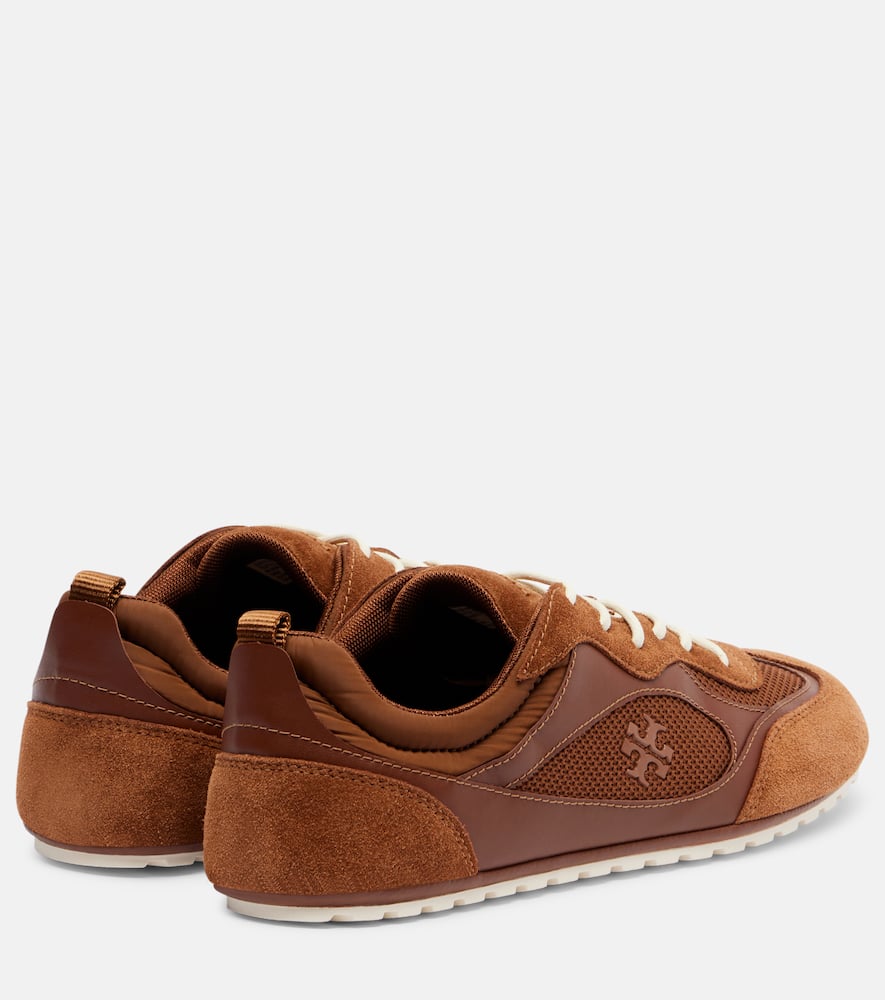 Tory Burch Field Leather And Suede Low-top Sneakers In Brown