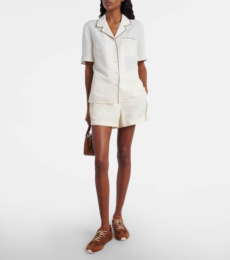 Tory Burch Field Leather And Suede Low-top Sneakers In Brown