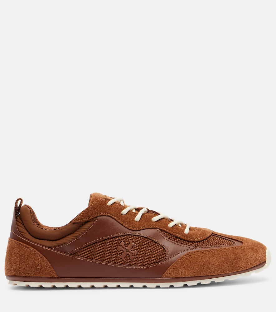 Tory Burch Field Leather And Suede Low-top Sneakers In Brown