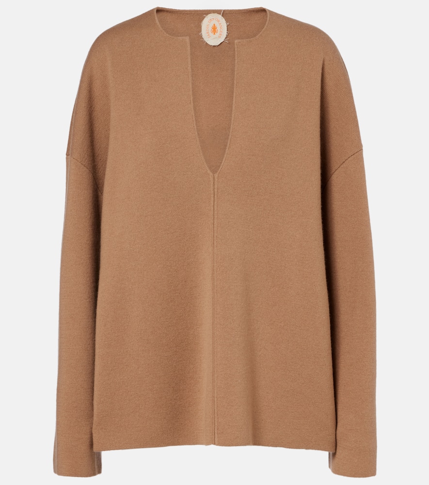 Jardin Des Orangers Serafino Wool And Cashmere Sweater In Brown