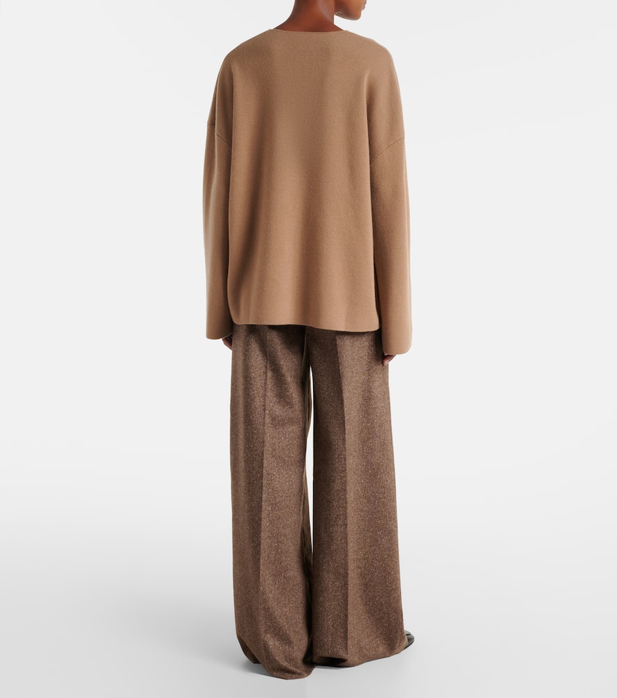 Jardin Des Orangers Serafino Wool And Cashmere Sweater In Brown