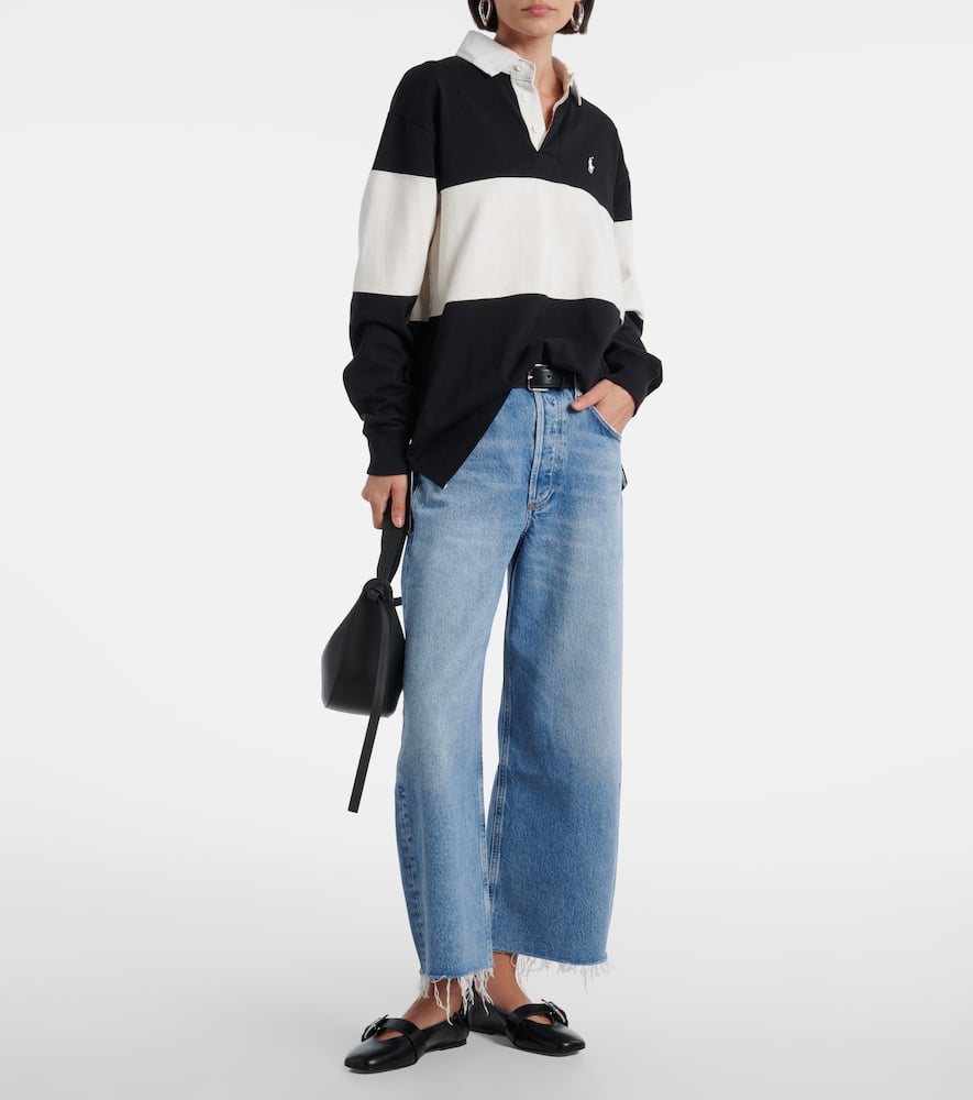 Citizen Of Humanity Ayla Cropped Wide-leg Jeans In Blue