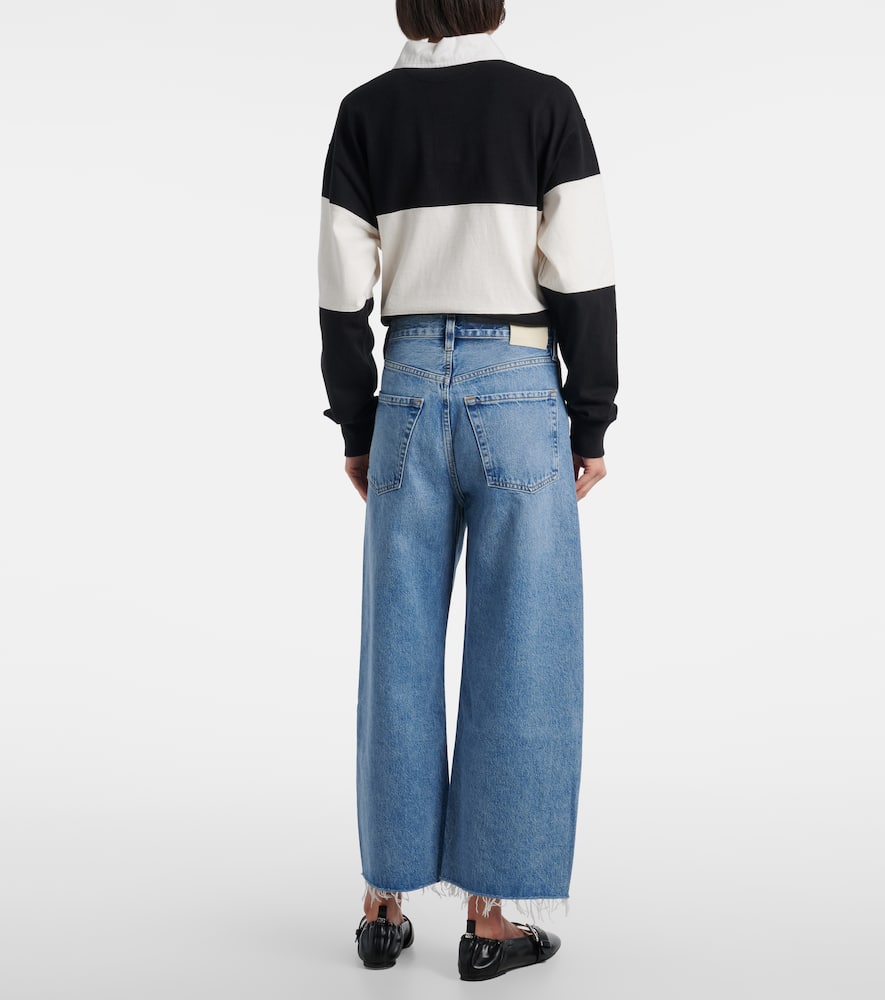 Citizen Of Humanity Ayla Cropped Wide-leg Jeans In Blue