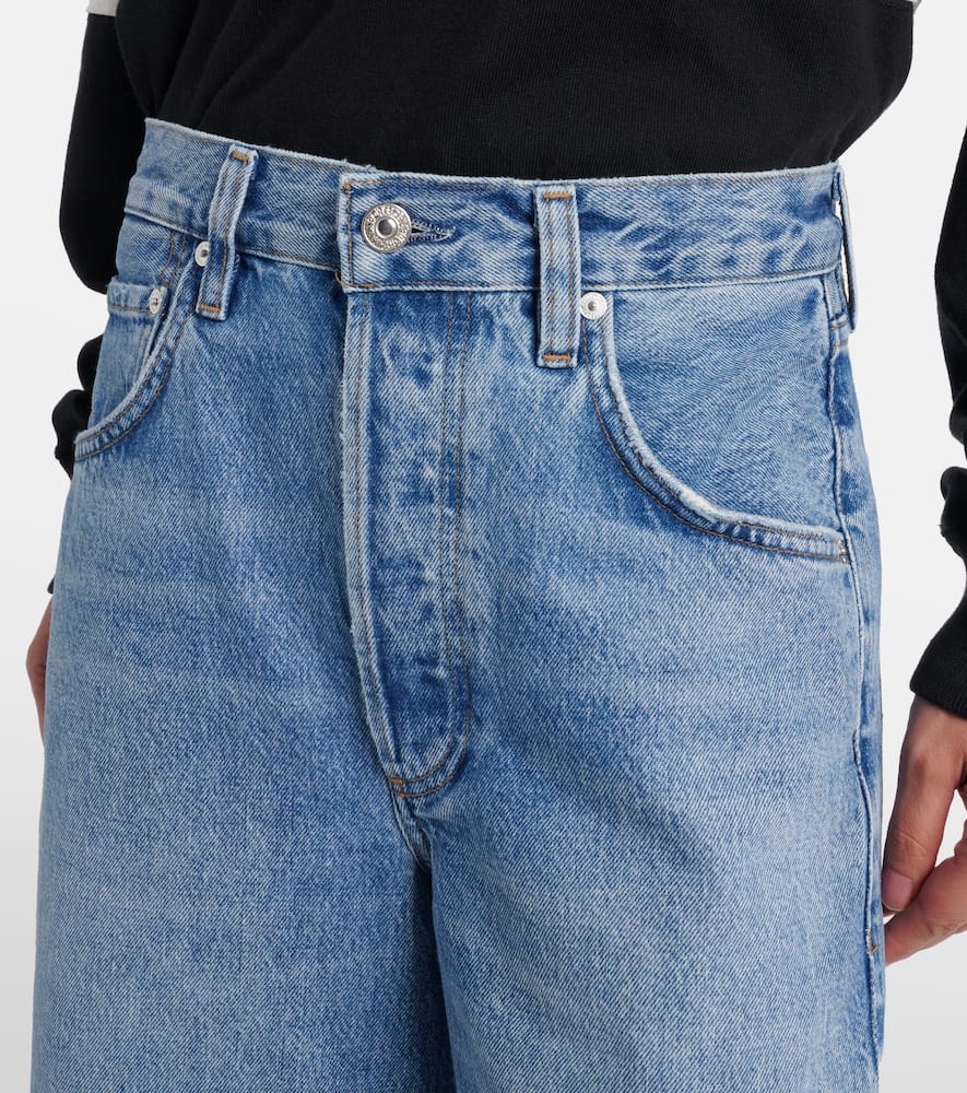 Citizen Of Humanity Ayla Cropped Wide-leg Jeans In Blue