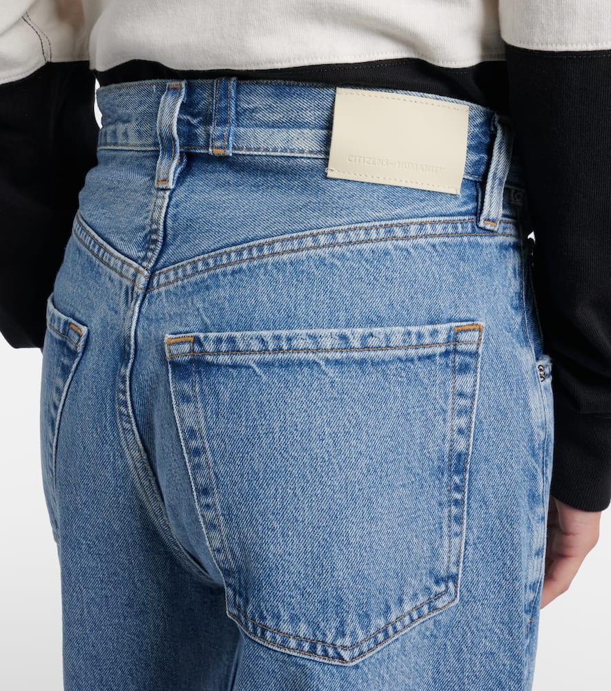 Citizen Of Humanity Ayla Cropped Wide-leg Jeans In Blue