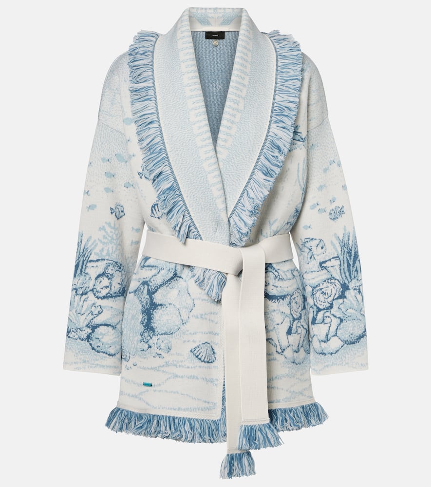 Alanui Deep In The Ocean Cardigan Mit Fransen In White