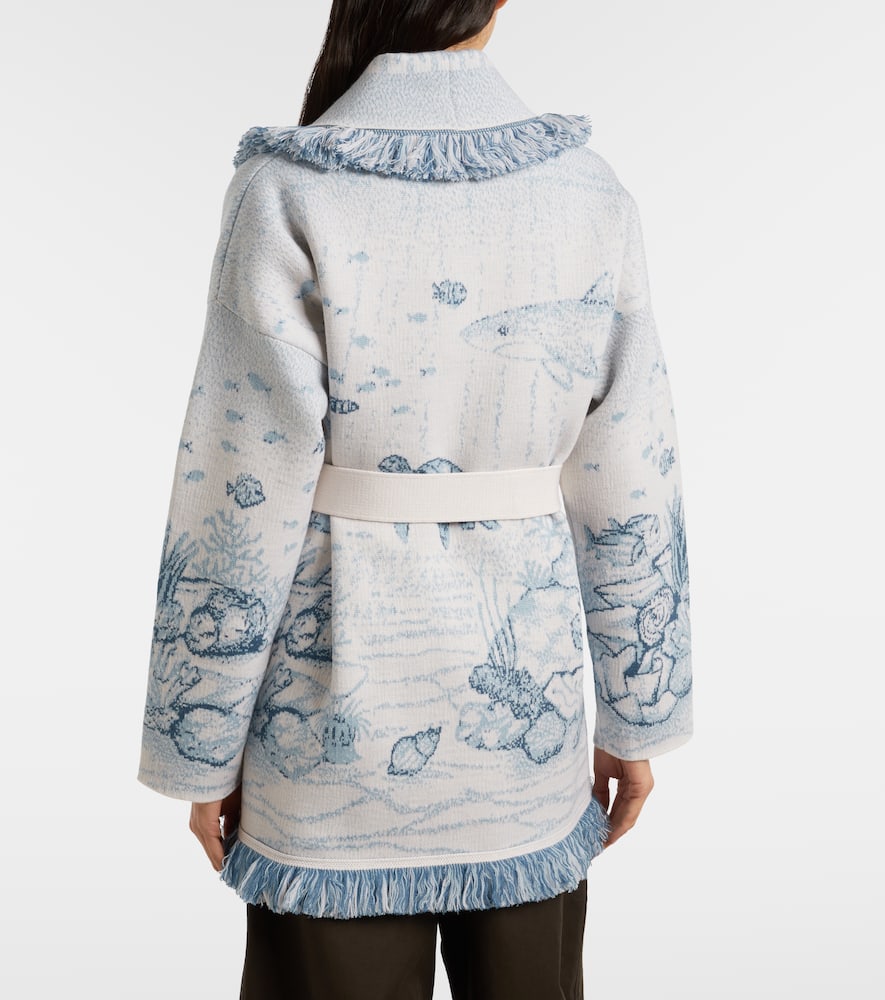 Alanui Deep In The Ocean Cardigan Mit Fransen In White