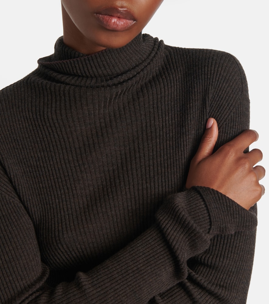 Calvin Klein Ribbed-knit Wool Sweater In Brown