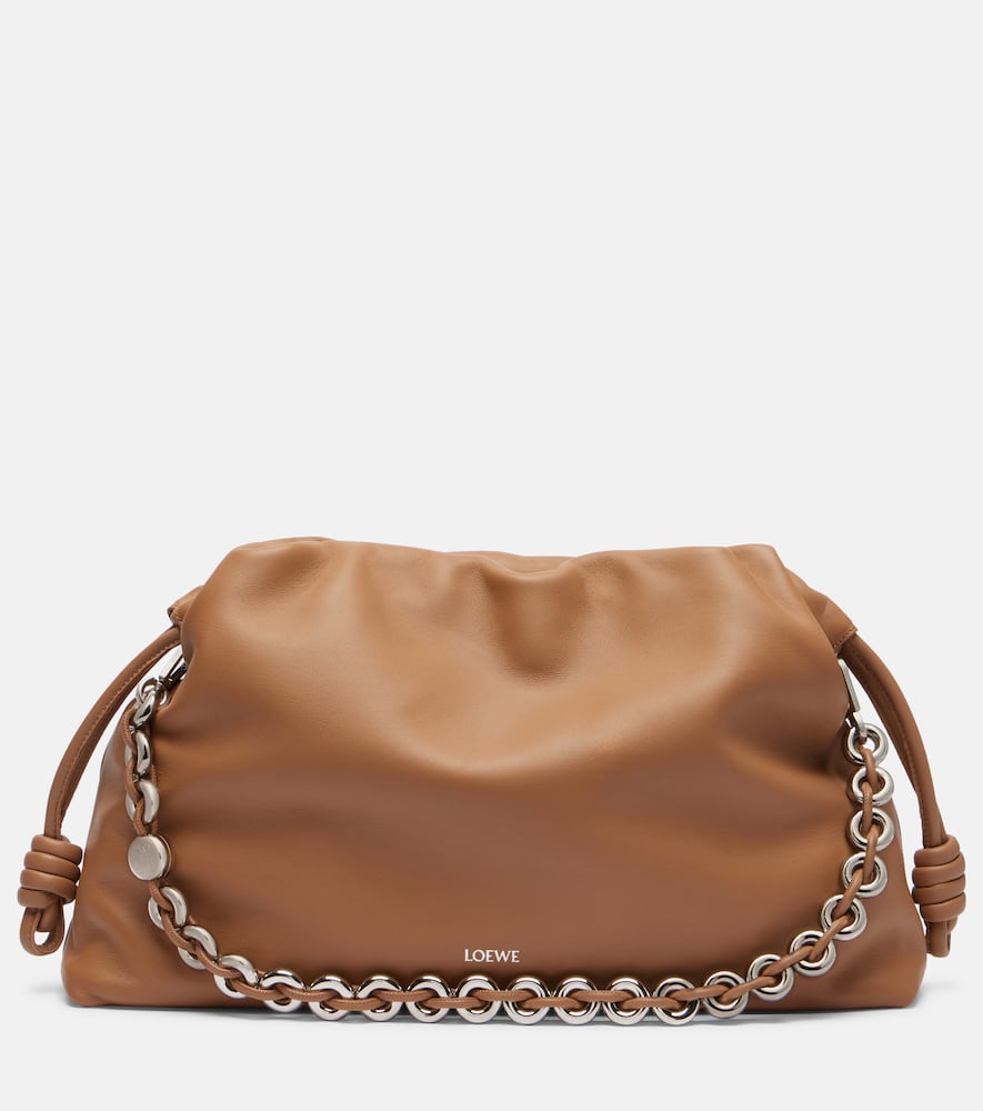 Loewe Flamenco Large Leather Shoulder Bag In Brown