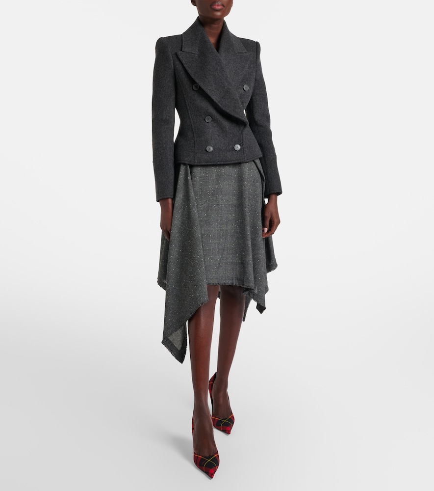 McQueen Prince of Wales check wool midi skirt