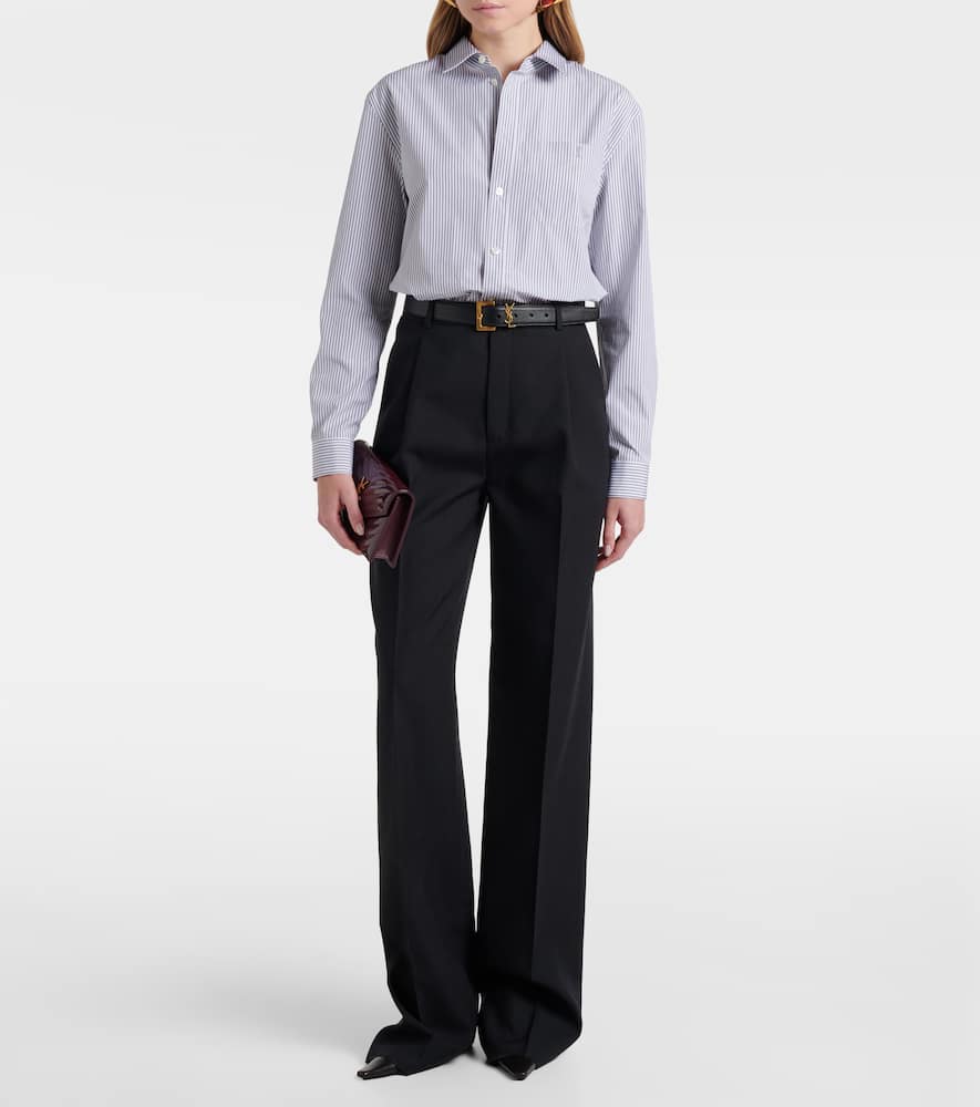 Saint Laurent Cassandre Envelope Leather Wallet On Chain In Burgundy