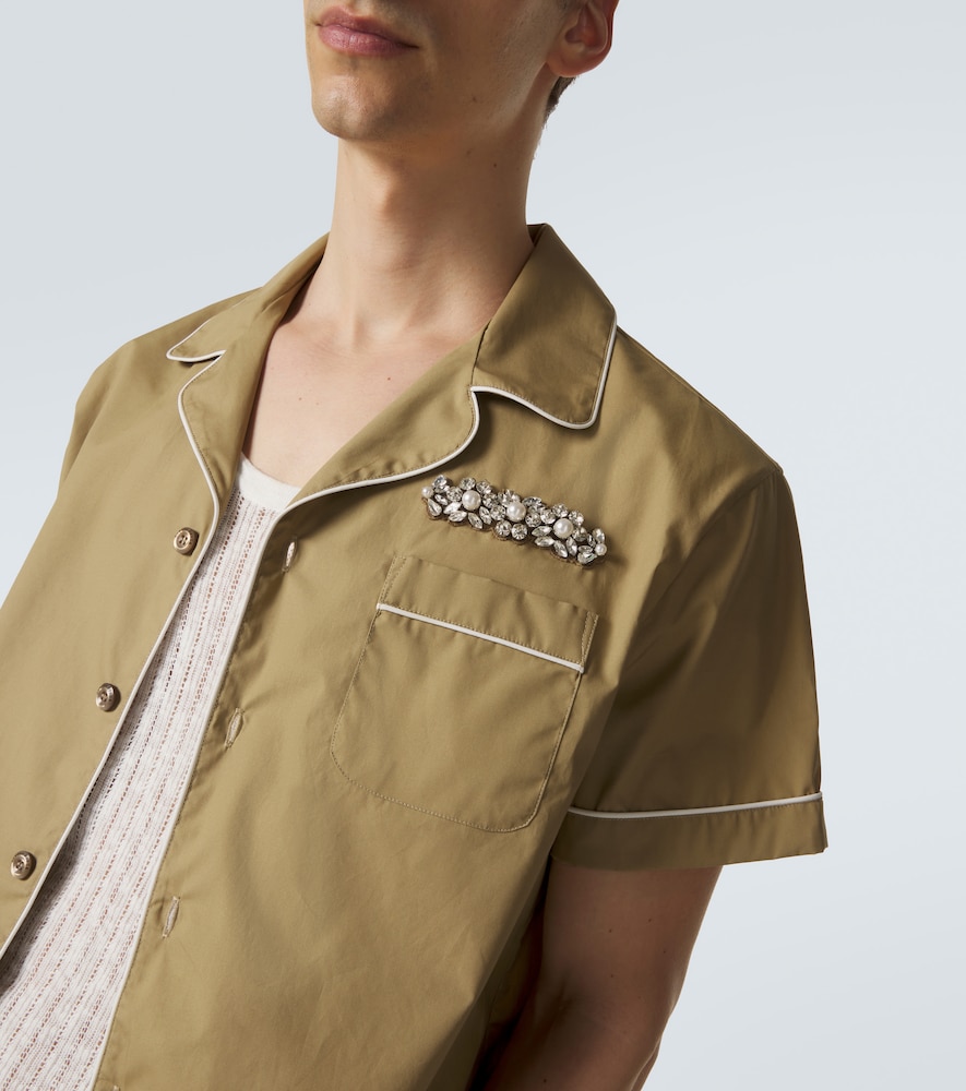  Simone Rocha Simone Rocha Camisa Bowling De Algodón Adornada 