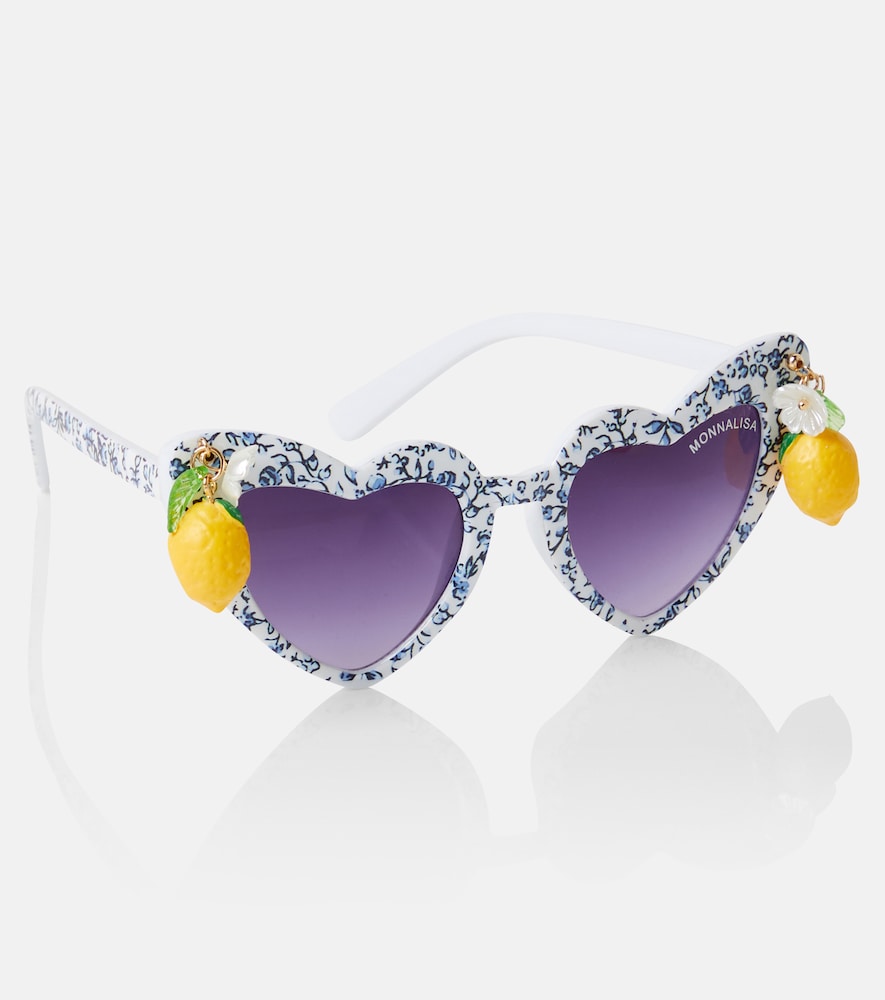  Monnalisa Monnalisa Appliquã© Printed Heart-shaped Sunglasses 