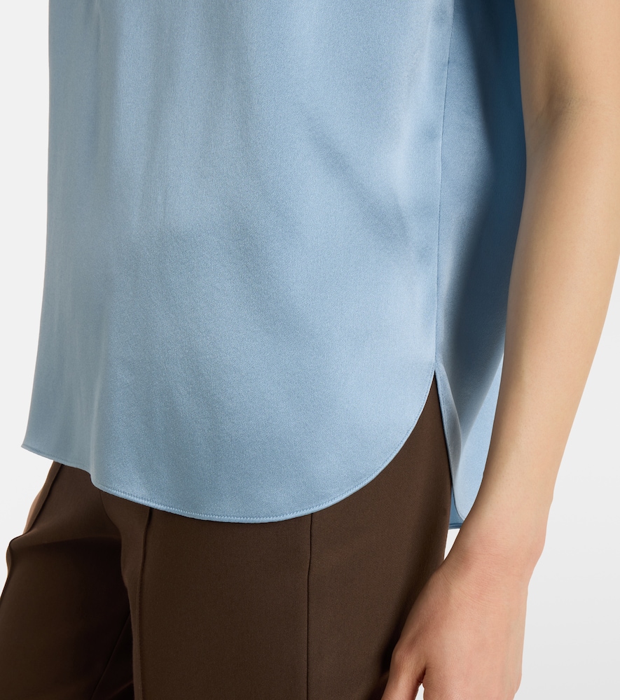  Vince Vince Gathered Silk Satin Blouse 