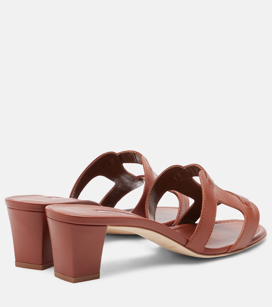  Manolo Blahnik Manolo Blahnik Grellanu 50 Leather Mules 
