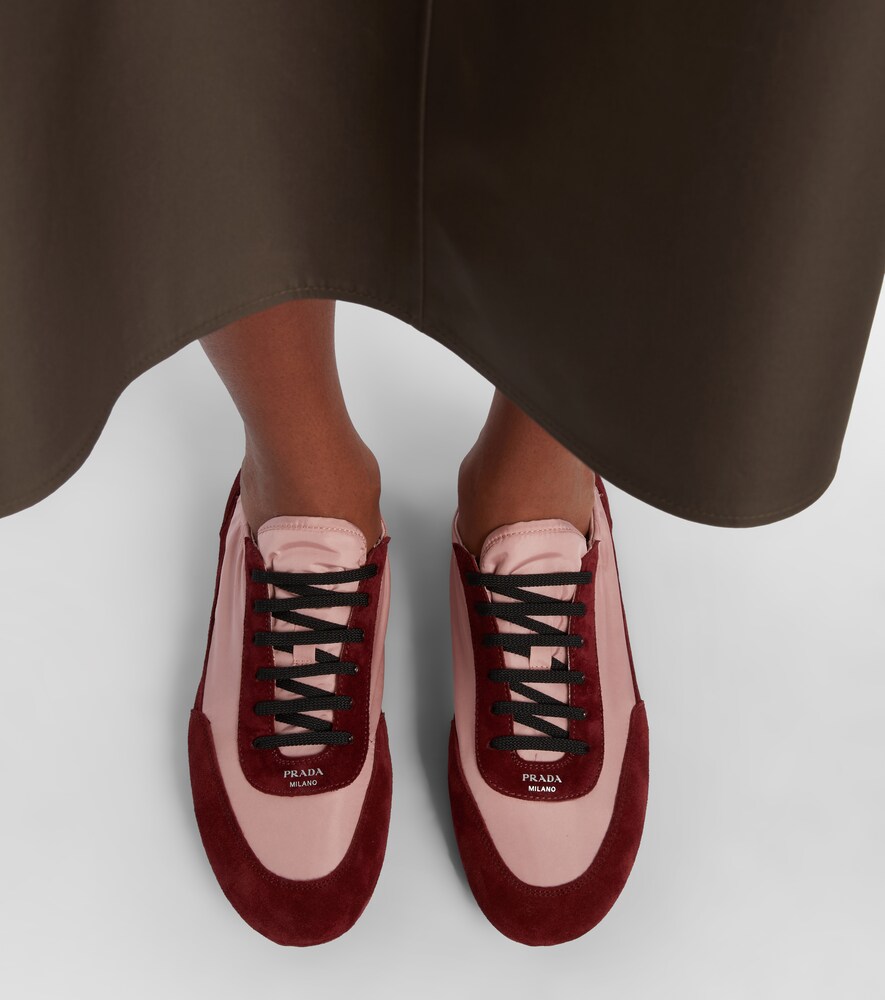 Prada Collapse Re-Nylon and suede sneakers