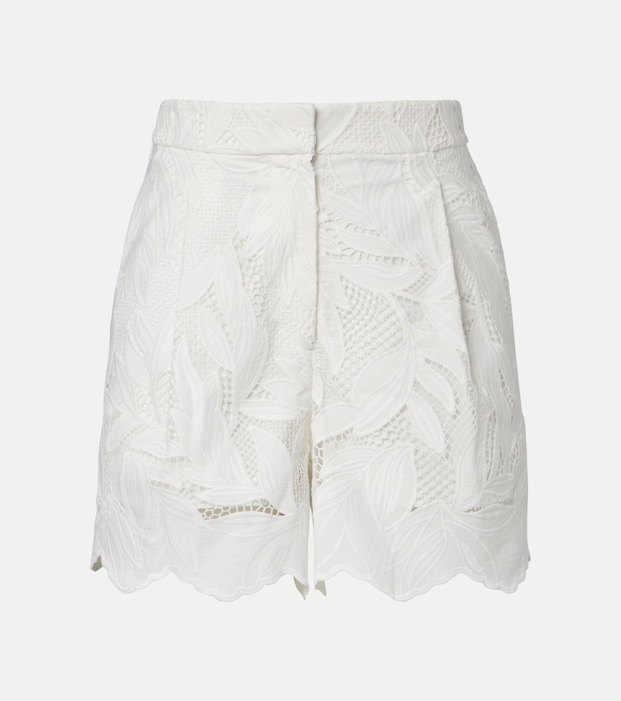 Shorts in mesh con ricamo