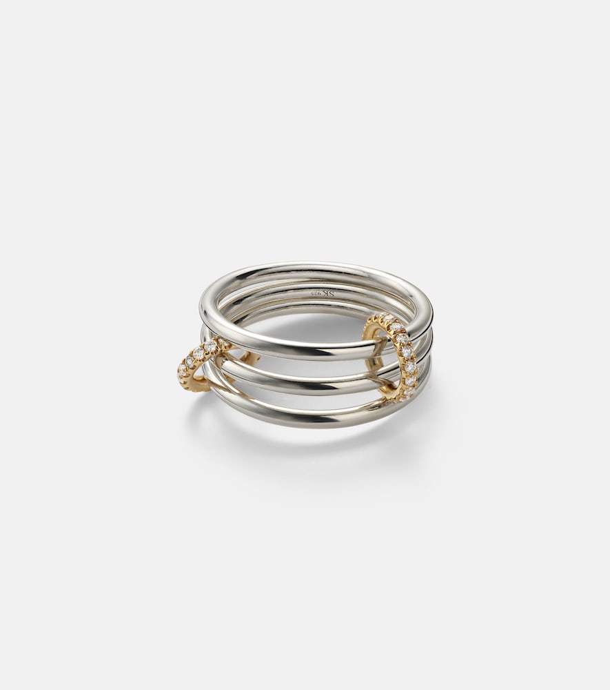 Spinelli Kilcollin Solarium 925 sterling silver and 18kt gold ring with diamonds