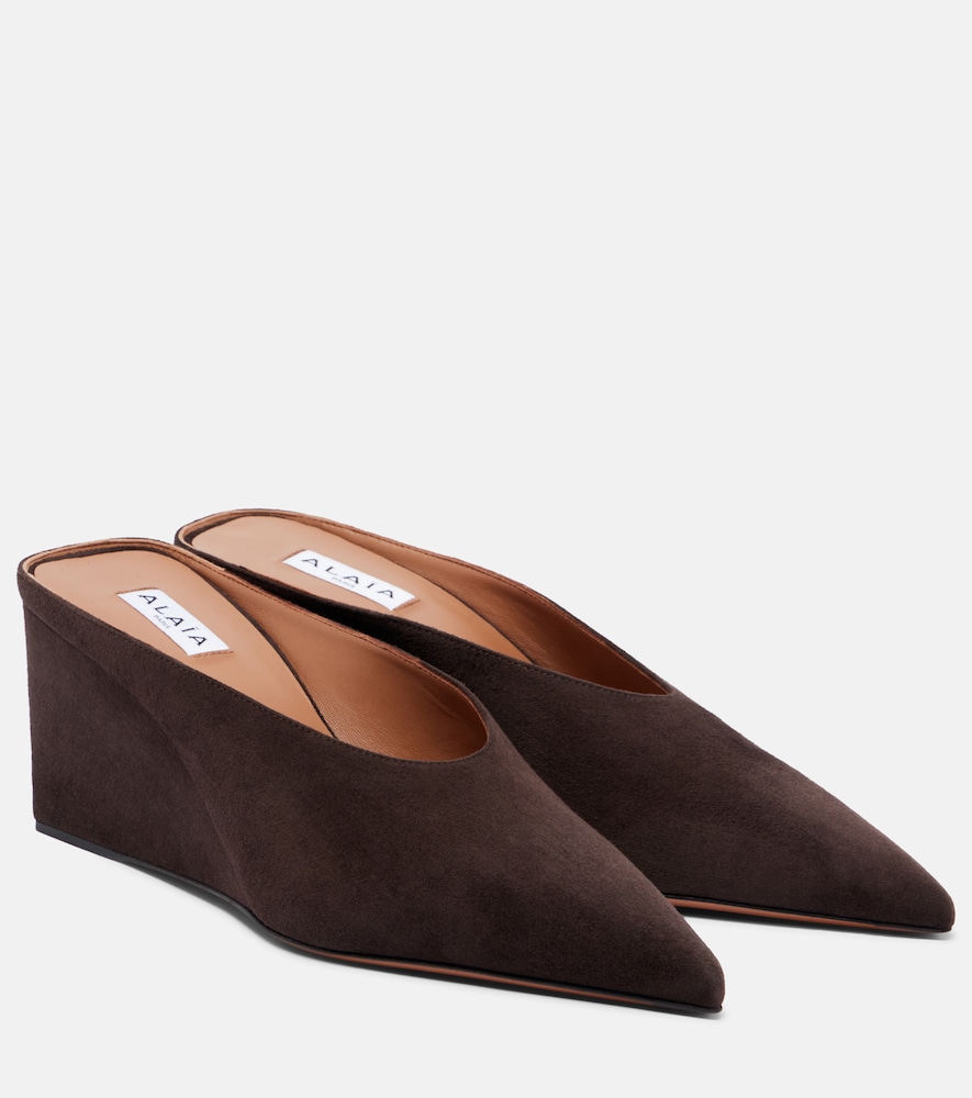 Alaia Alaïa Cube suede wedge mules | Thumbnail 7