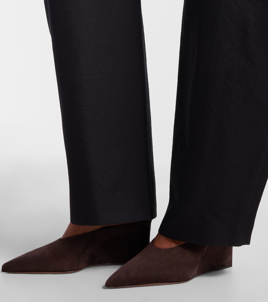 Alaïa Cube suede wedge mules