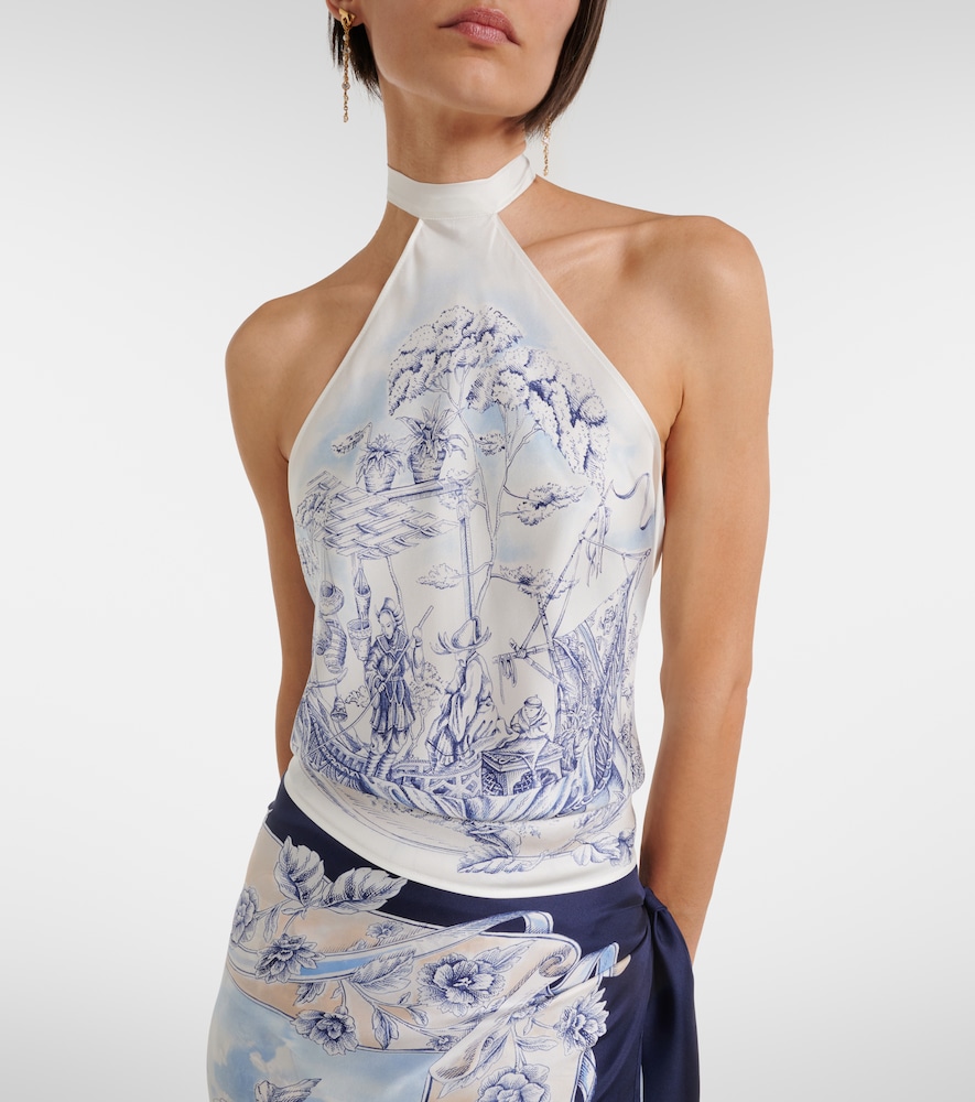  Ferragamo Ferragamo Top En Soie à Imprimé 