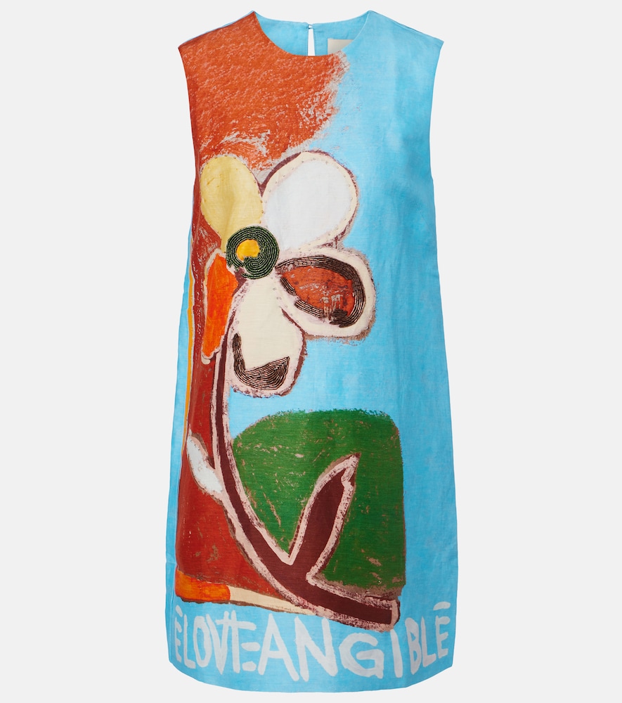 Alemais Women's Multicoloured X Mlak Lenny Printed Linen-Blend Minidress UK Size 14 - Mytheresa