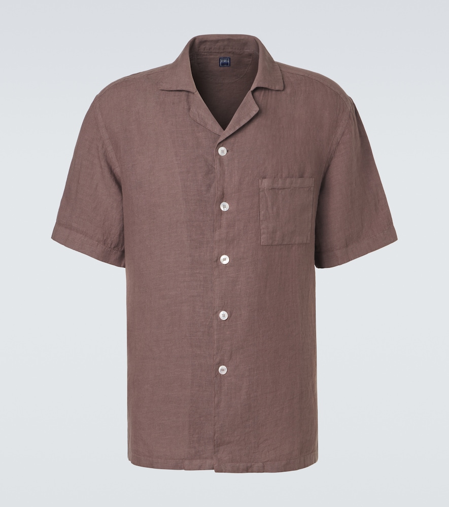 Fedeli Linen bowling shirt