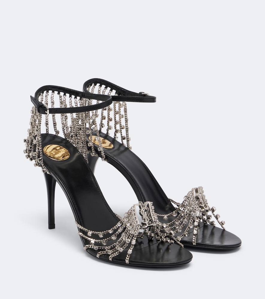 Saint Laurent Babylone Embellished Black Party Heels