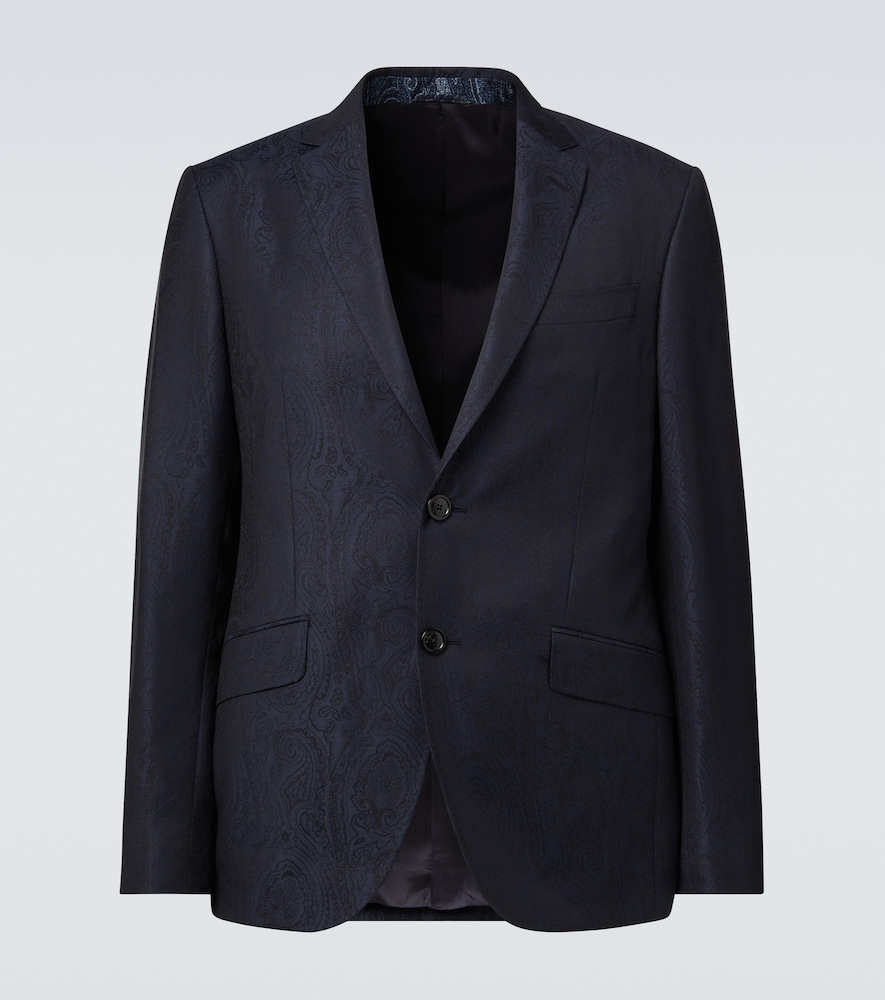 Etro Men's Blue Wool Jacquard Blazer UK Size 42 - Mytheresa
