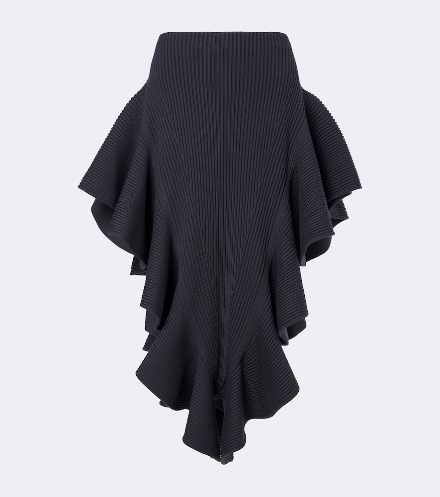 Alaïa Rippstrick-Midirock aus einem Wollgemisch