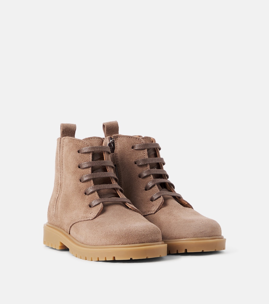 Wheat Kids' Ryder Suede Lace-up Boots In Toffee Brown