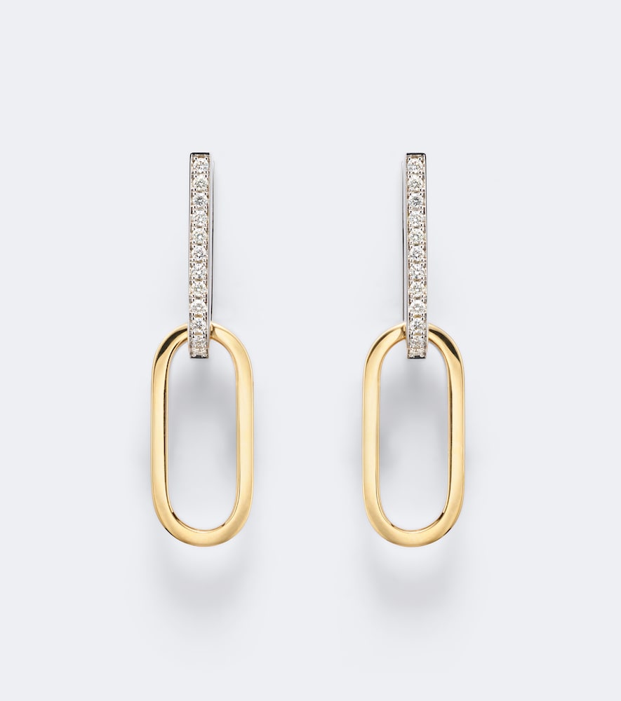 Ohrringe Link aus 18kt Gelb- und Weißgold mit Diamanten