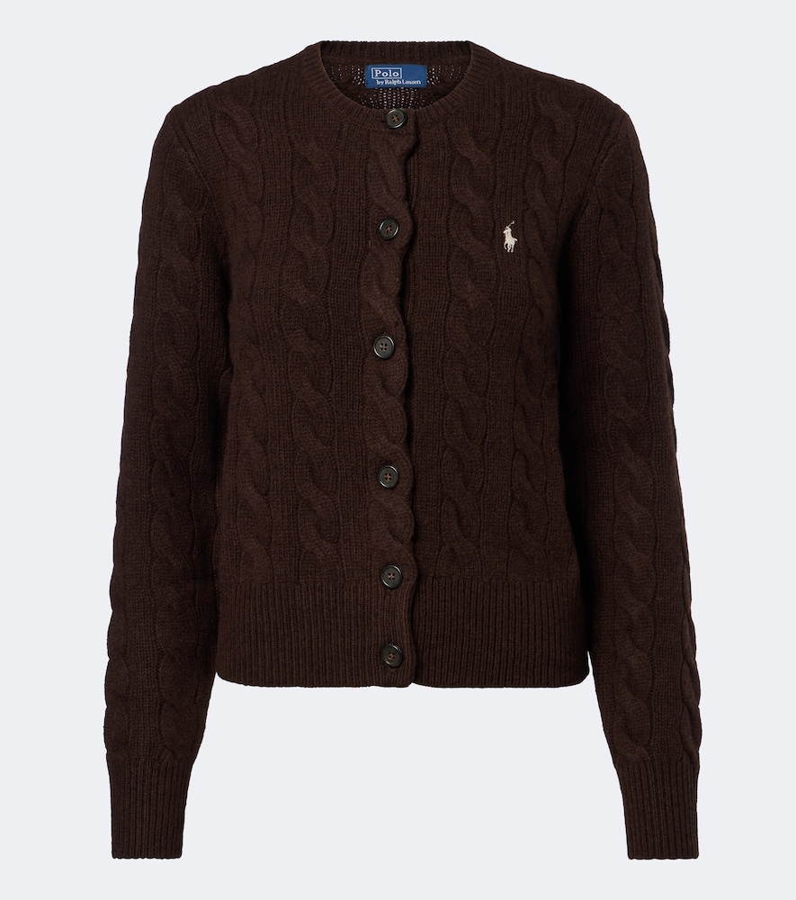Cardigan in lana e cashmere a trecce