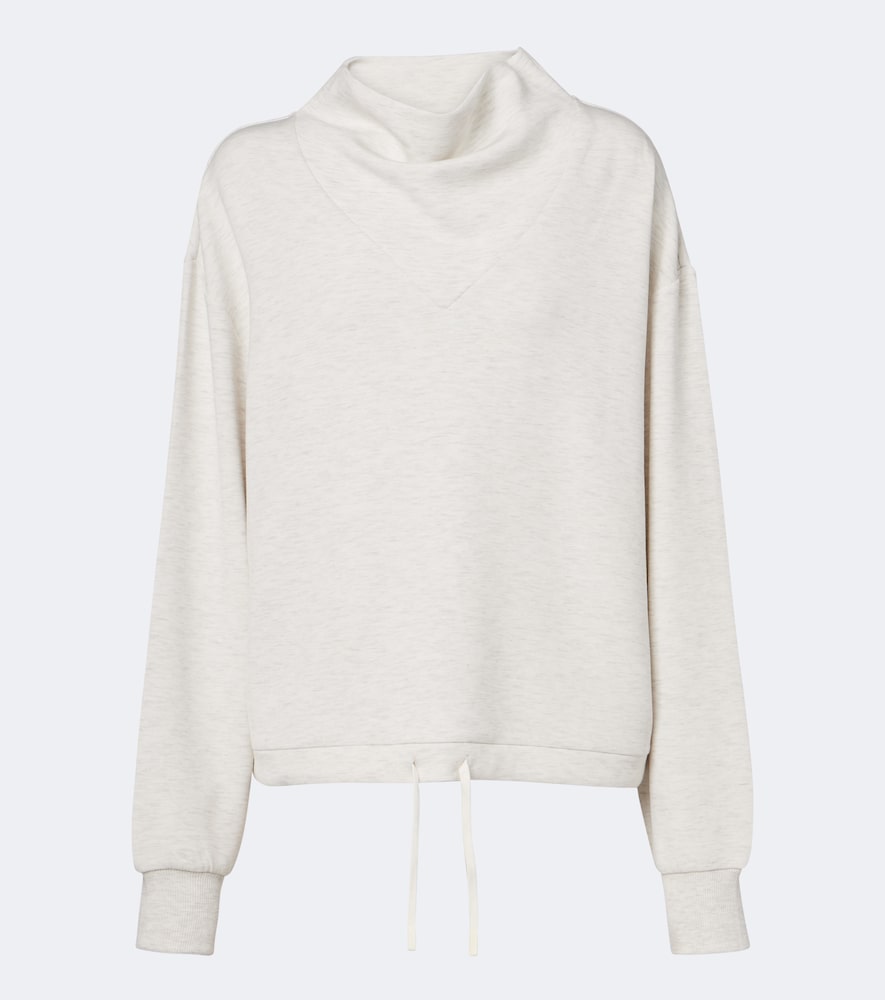 Varley Betsy Draped Jersey Sweatshirt In White