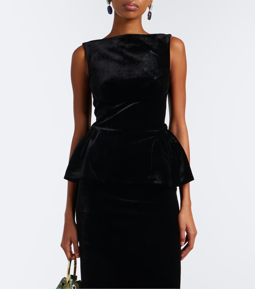 Peplum Velvet Top