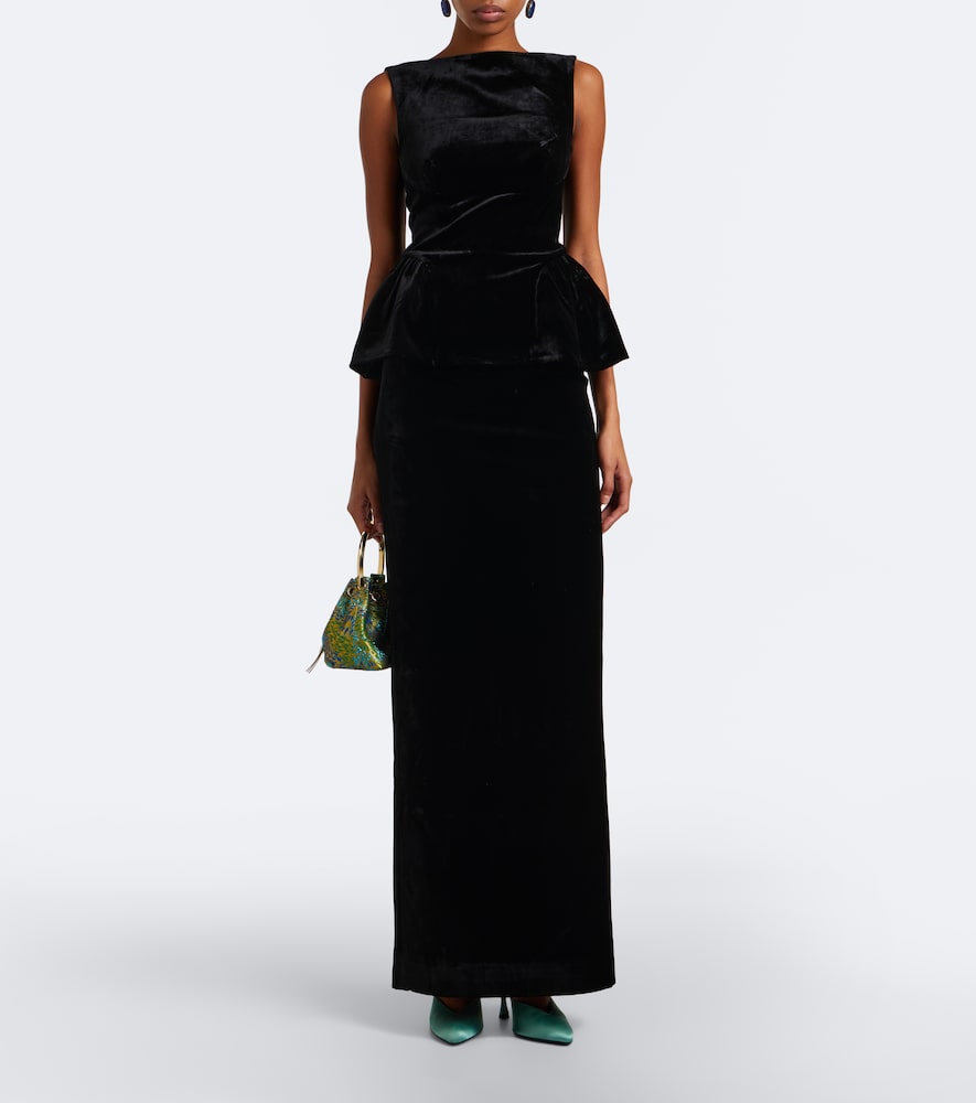Peplum Velvet Top