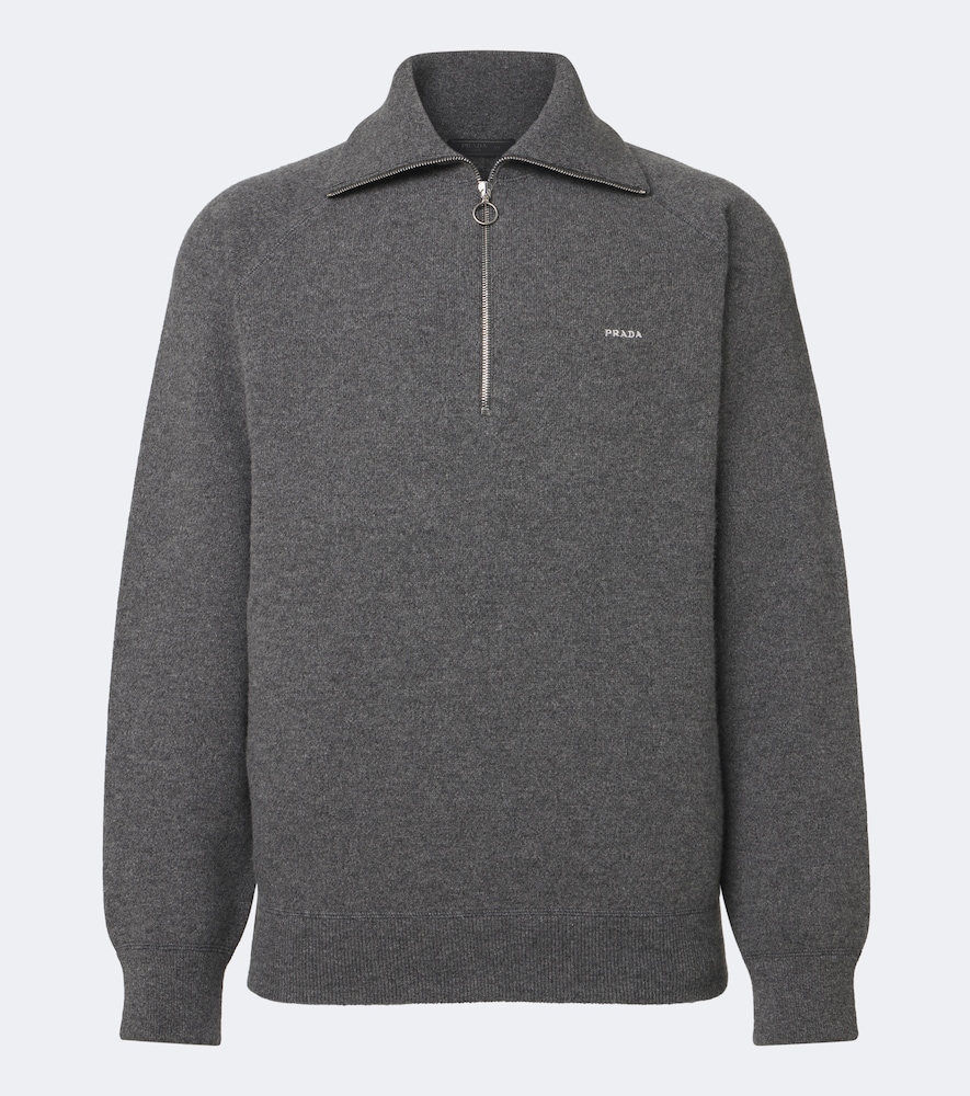 Pullover con zip in lana e cashmere