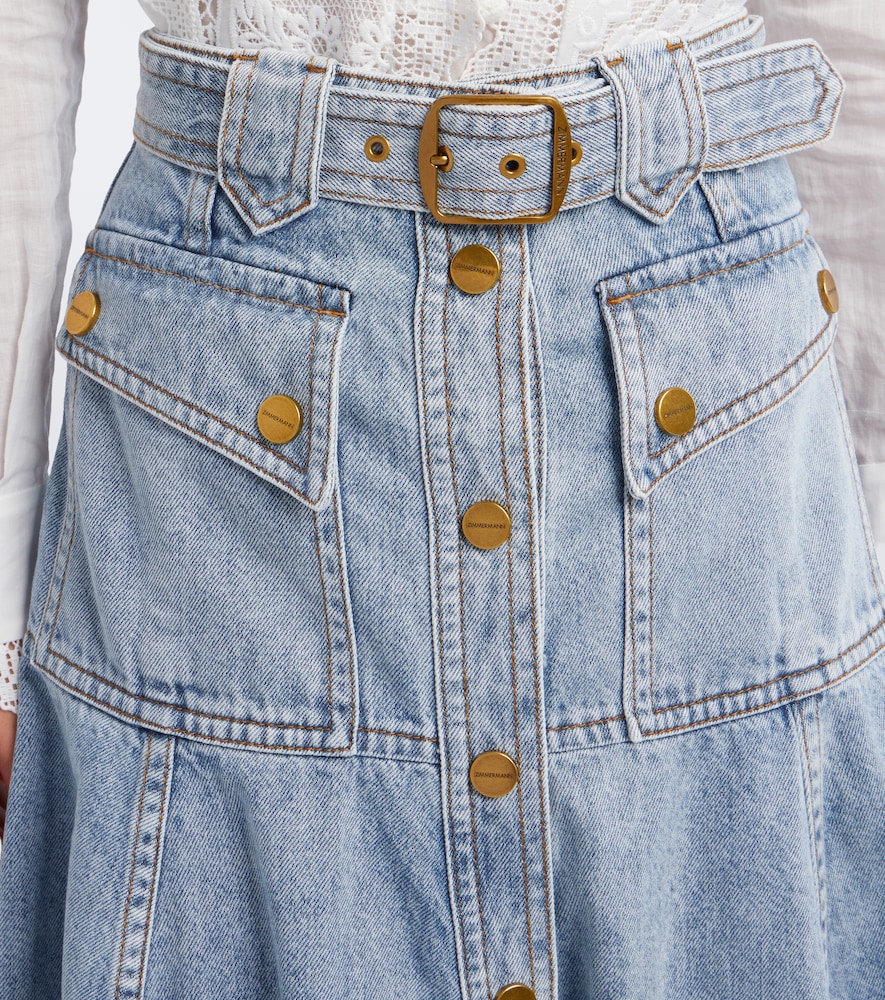 Belted Denim Midi