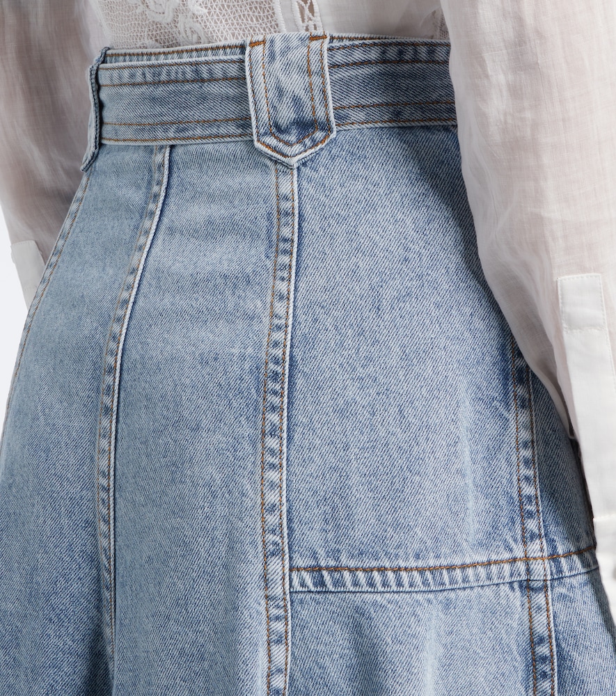 Belted Denim Midi