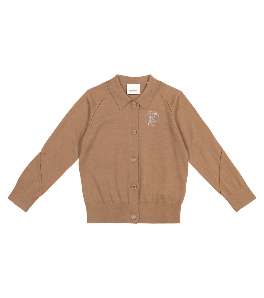 Click to view more detailed imagery on our partner's website Burberry Kids' Crystal-embellished Merino Cardigan In Brown