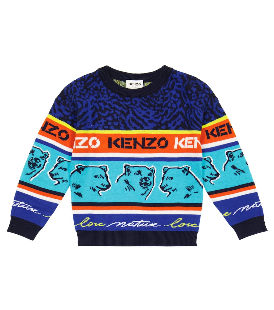 Kenzo Kids Jacquard cotton-blend sweater