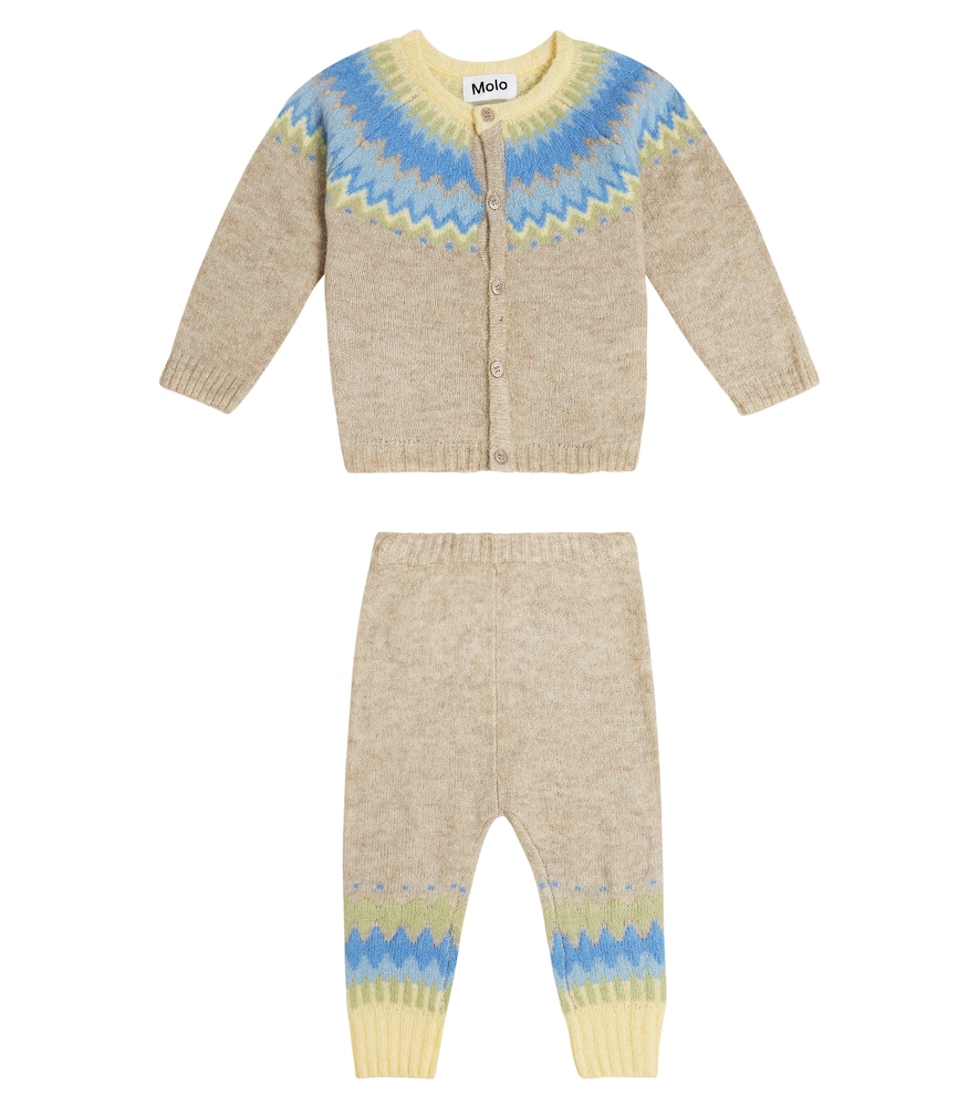 Molo Baby wool-blend cardigan and pants set