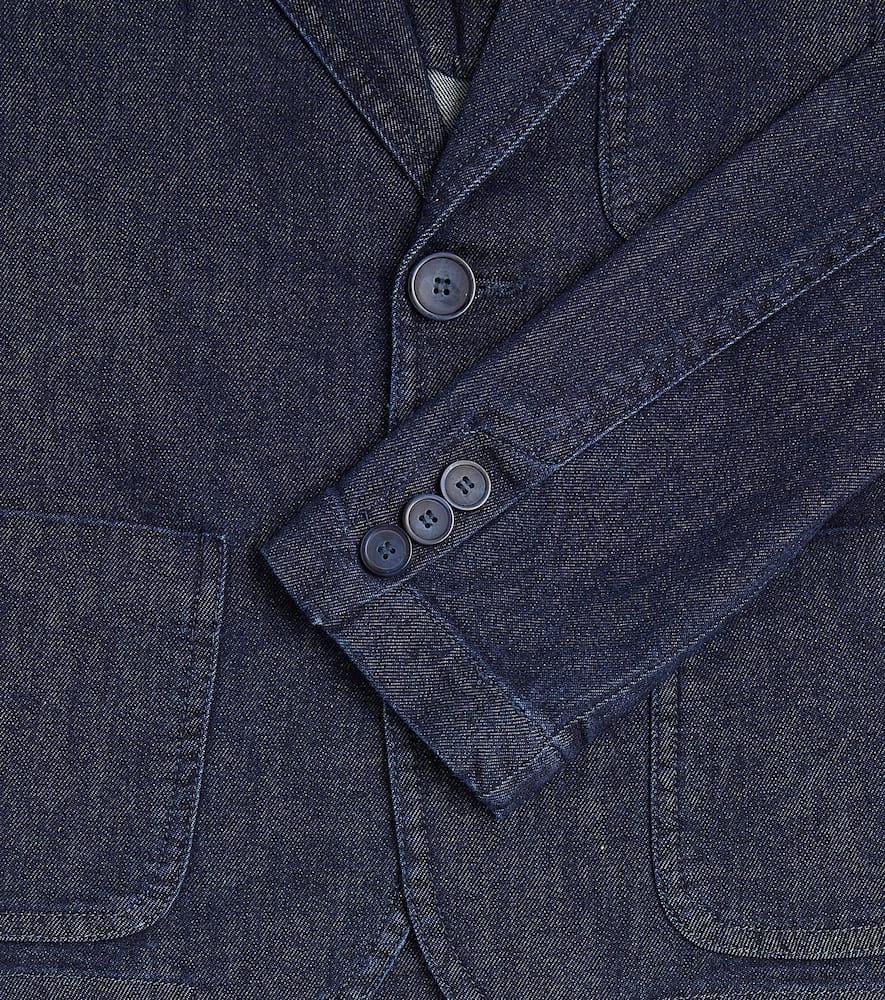 Il Gufo Single-breasted Denim Blazer In Blue