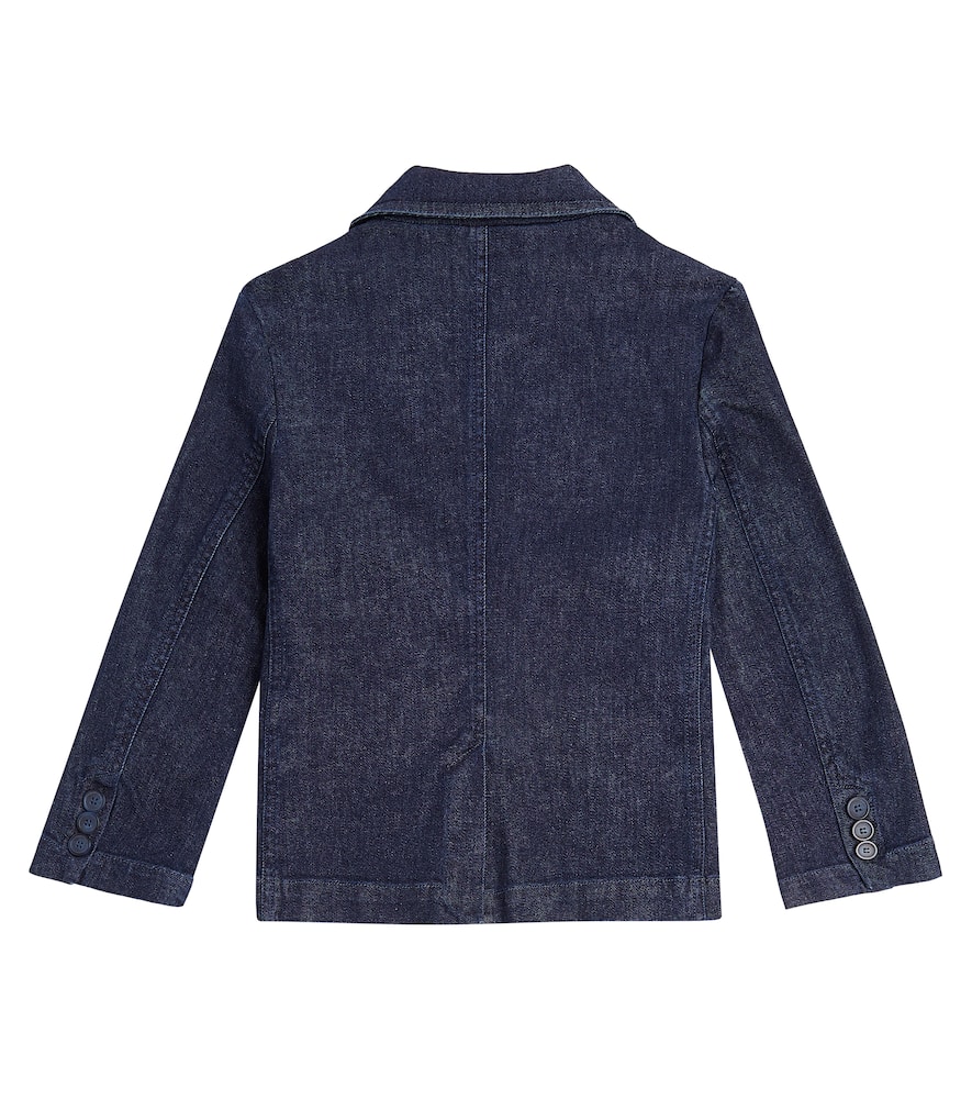 Shop Il Gufo Denim Blazer In Blue